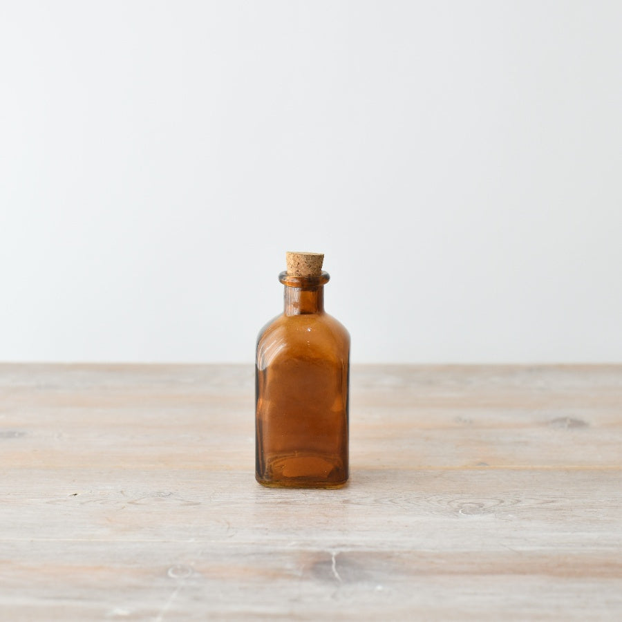 Coloured Glass Bottle with Cork Stopper – 11.8cm Artistic Decorative Kitchen Container