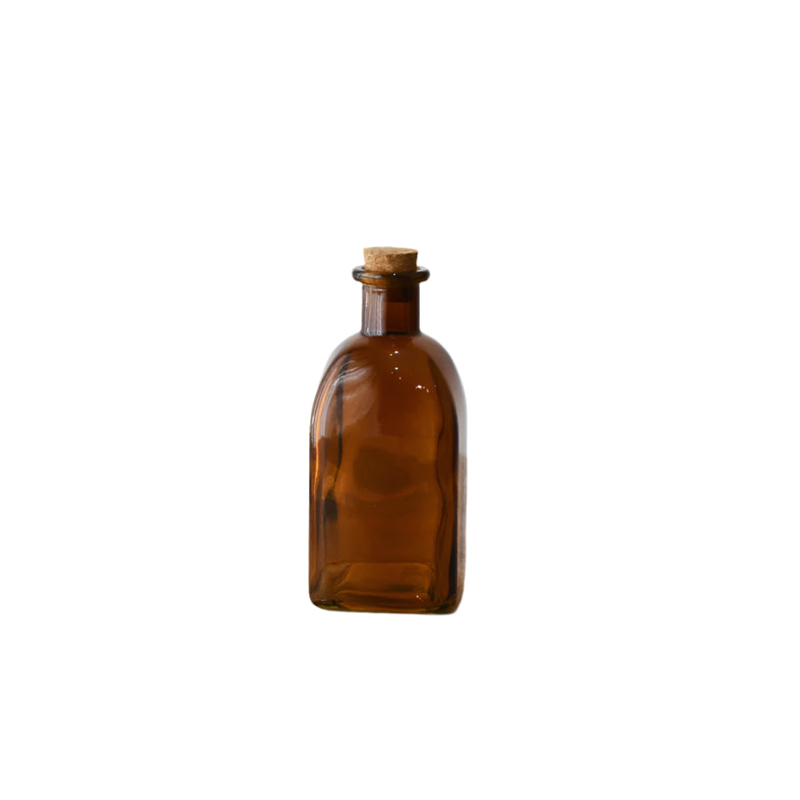 Rustic Glass Bottle with Cork Stopper – 14.5cm Charming Decorative Storage Container