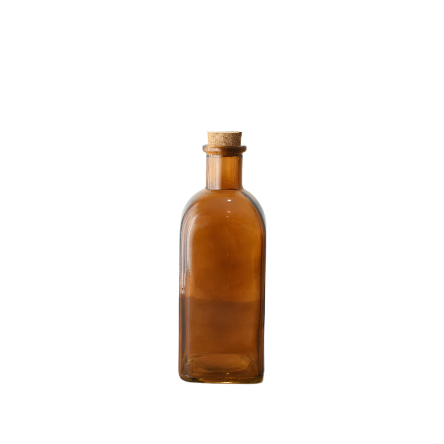 Coloured Glass Bottle with Cork Stopper – 19.5cm Elegant Decorative Kitchen Container