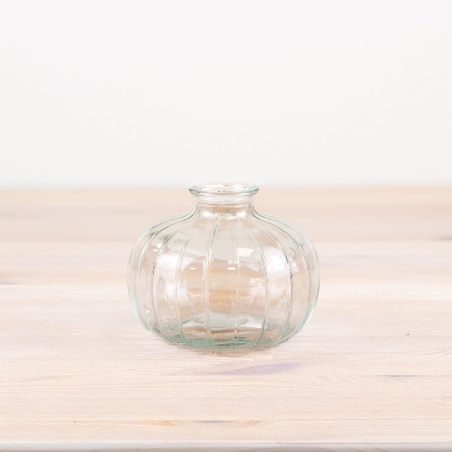 Clear Wide Bottle Vase, 10.8cm, Elegant Simplicity – Elegant Modern Home Décor