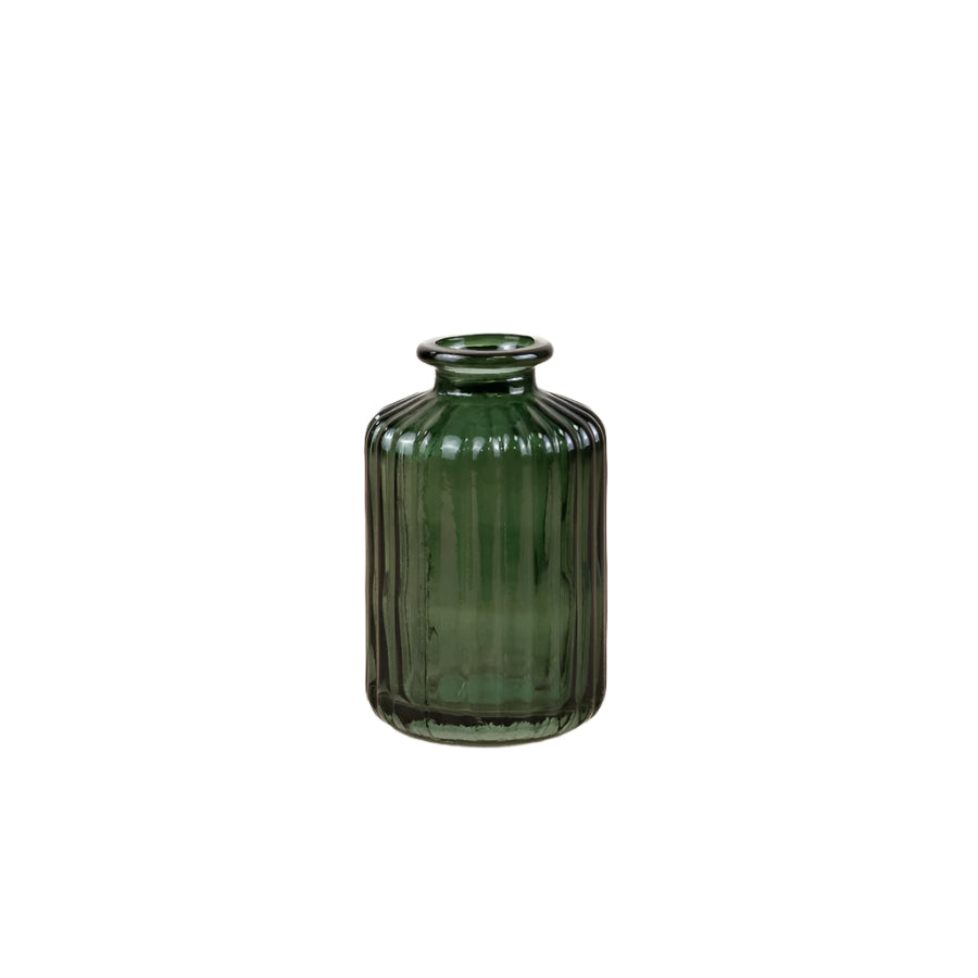 Green Glass Bottle Vase, 10.8cm, Naturally Elegant Charm – Elegant Modern Home Décor