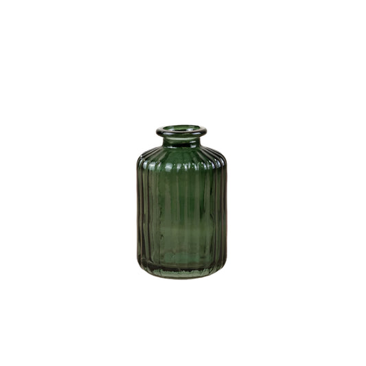 Green Glass Bottle Vase, 10.8cm, Naturally Elegant Charm – Elegant Modern Home Décor