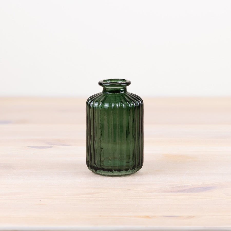 Green Glass Bottle Vase, 10.8cm, Naturally Elegant Charm – Elegant Modern Home Décor