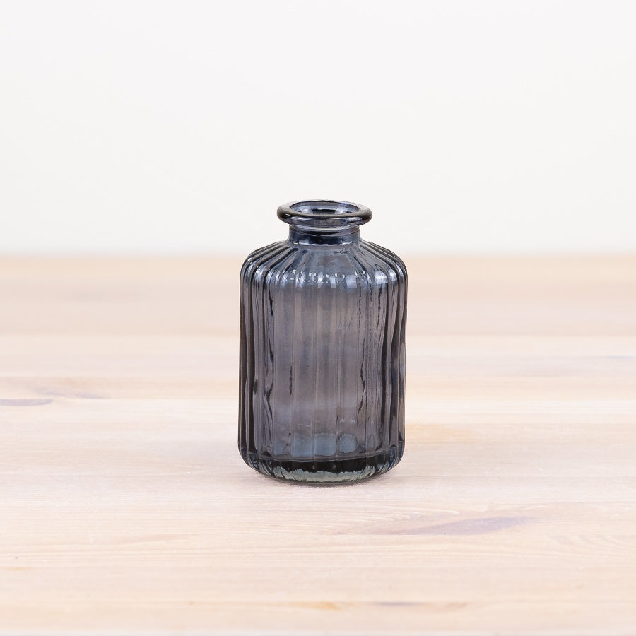 Blue Glass Bottle Vase, 10.8cm, Artistic Elegance in Glass – Elegant Modern Home Décor