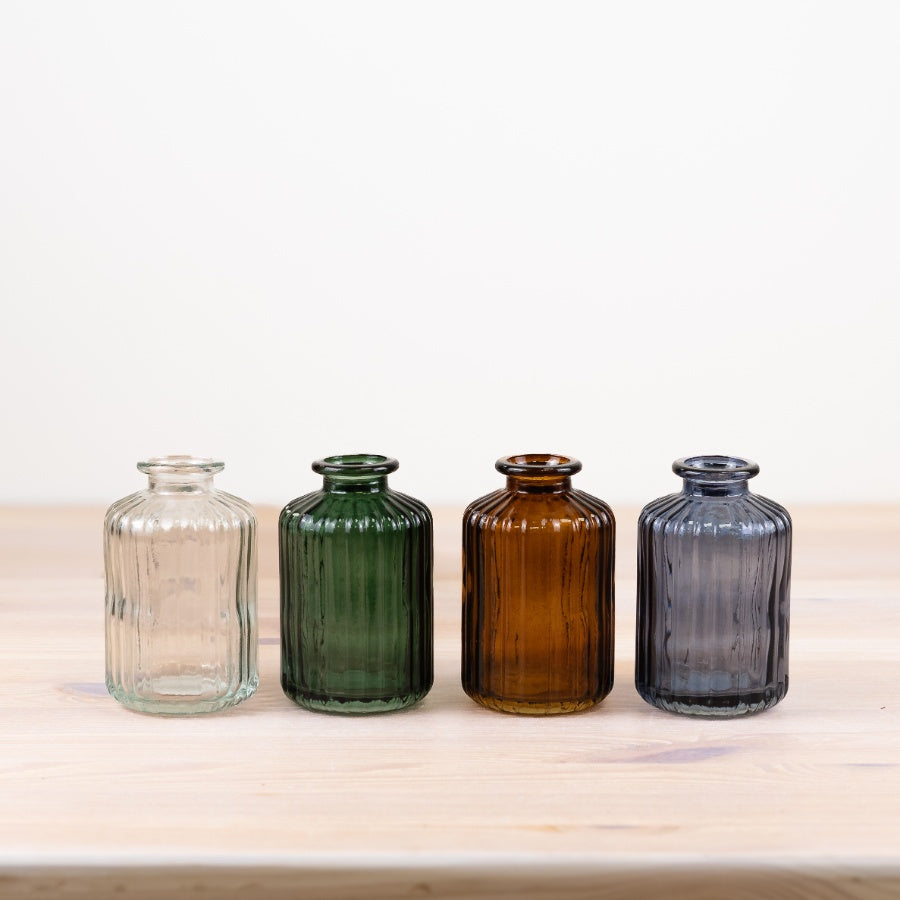 Blue Glass Bottle Vase, 10.8cm, Artistic Elegance in Glass – Elegant Modern Home Décor