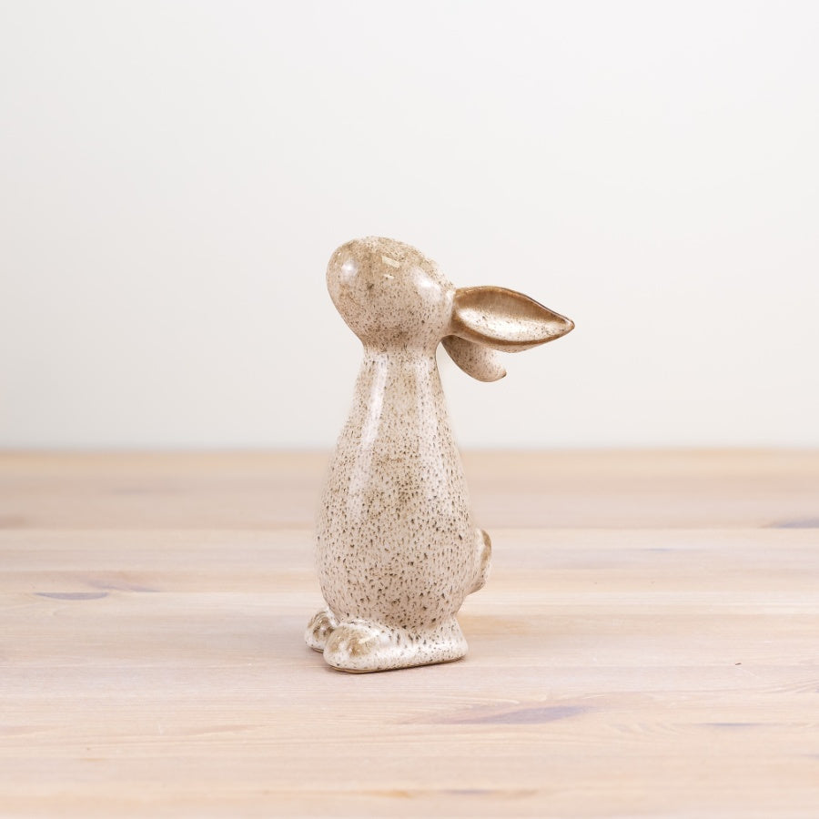 Glazed Bunny Ornament 8.7cm – Decorative Ceramic Rabbit Figurine, Elegant Home Décor Accent for Shelf or Gift