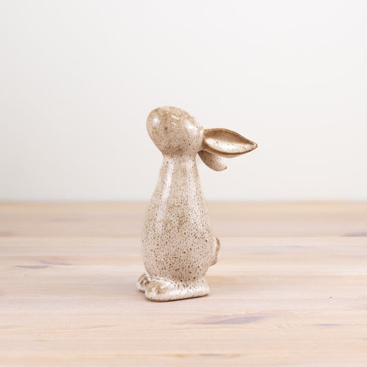 Glazed Bunny Ornament 8.7cm – Decorative Ceramic Rabbit Figurine, Elegant Home Décor Accent for Shelf or Gift