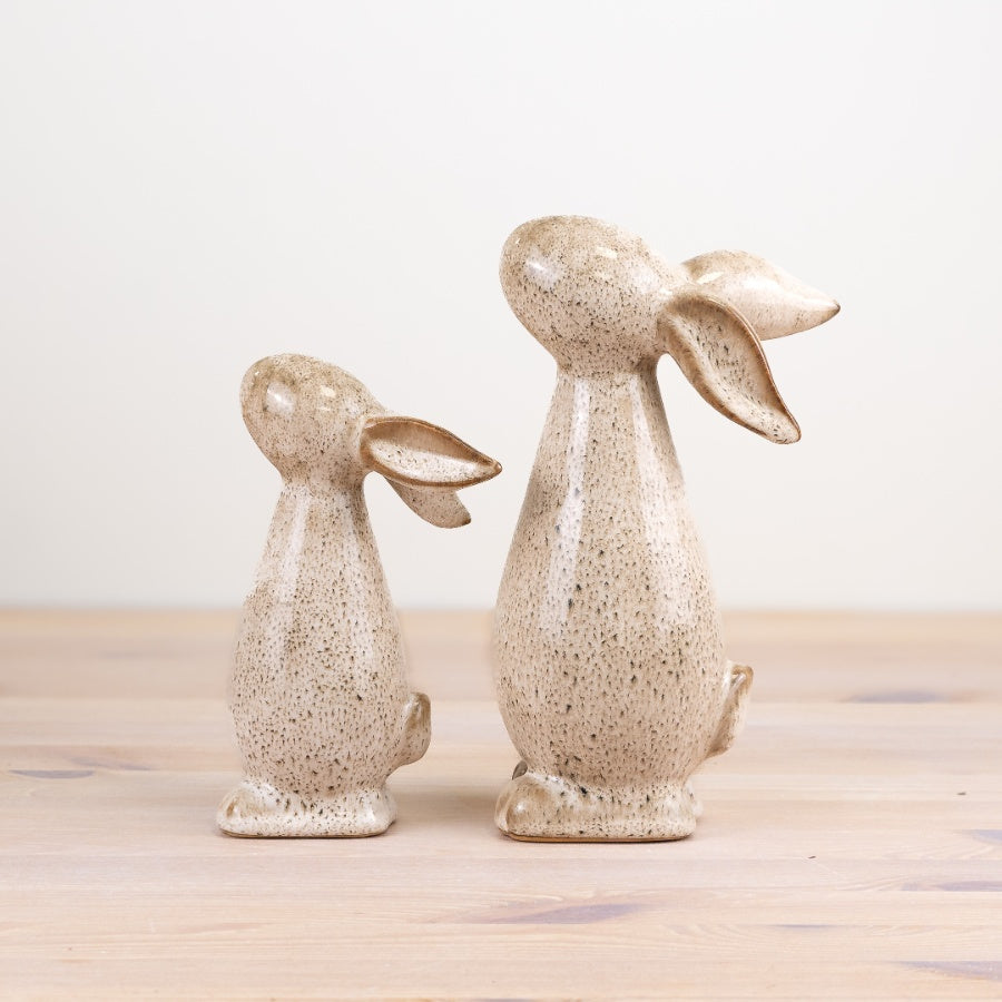 Glazed Bunny Ornament 8.7cm – Decorative Ceramic Rabbit Figurine, Elegant Home Décor Accent for Shelf or Gift