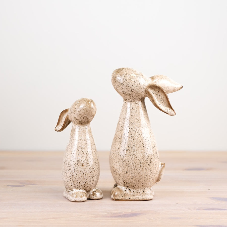Glazed Bunny Ornament 20.7cm – Decorative Ceramic Rabbit Figurine, Elegant Home Décor Accent for Shelf or Gift
