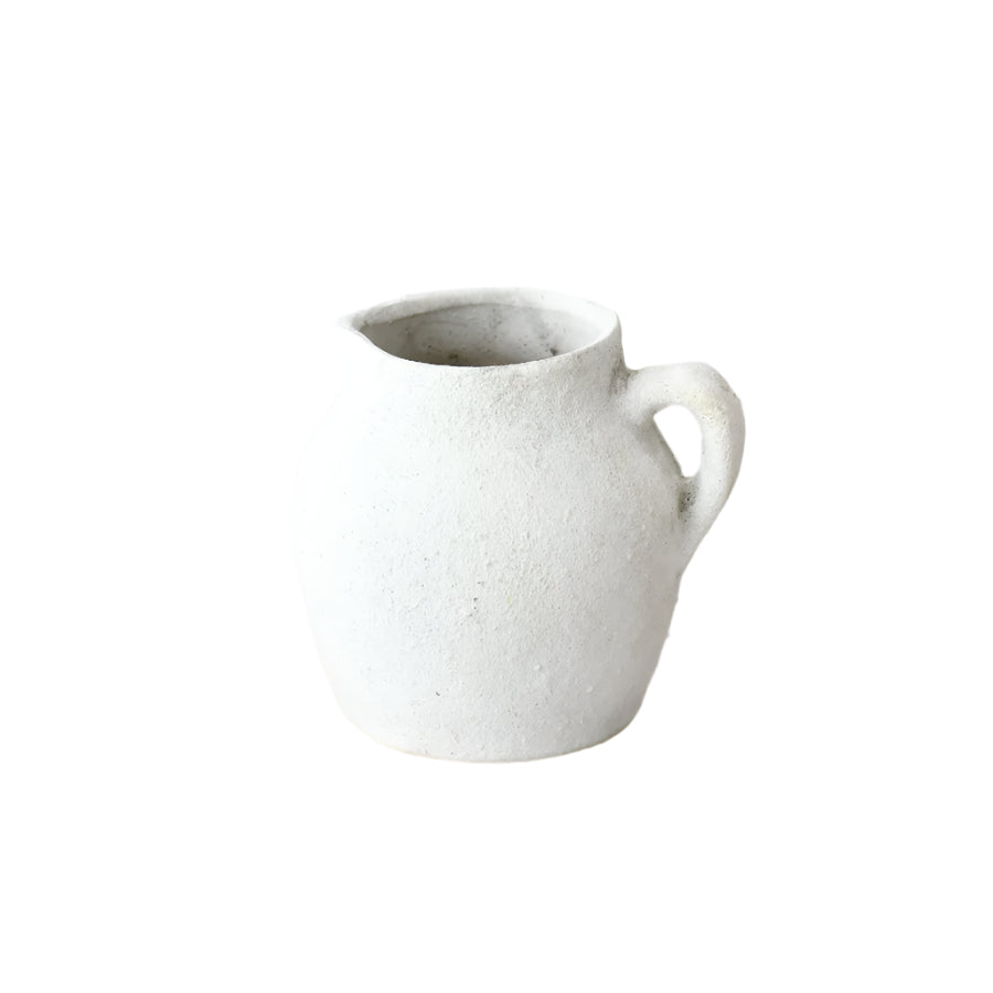 Nico Jug Medium 13.5cm, Ceramic Pitcher Vase & Drink Serving, Modern Neutral Home Decor Accent