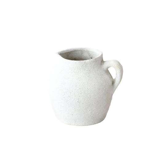 Nico Jug Medium 13.5cm, Ceramic Pitcher Vase & Drink Serving, Modern Neutral Home Decor Accent