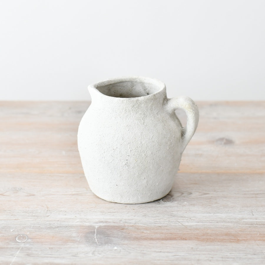 Nico Jug Medium 13.5cm, Ceramic Pitcher Vase & Drink Serving, Modern Neutral Home Decor Accent