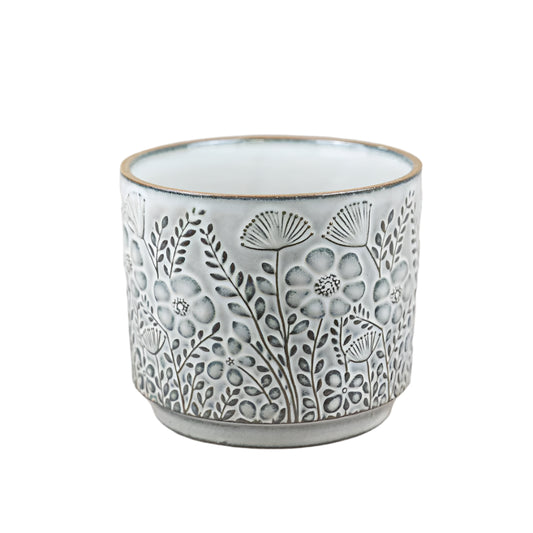Ceramic Flower Pot 11cm,  Small Indoor Planter for Succulents, Herbs, or Houseplants,  Minimalist Decorative Pot for Home or Office