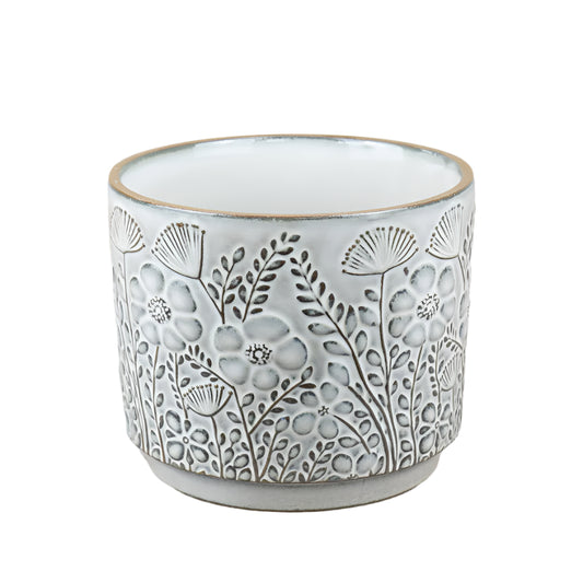 Ceramic Flower Pot 14cm,  Elegant Indoor Planter for Houseplants, Succulents, or Herbs, Minimalist Decorative for Home or Office Styling