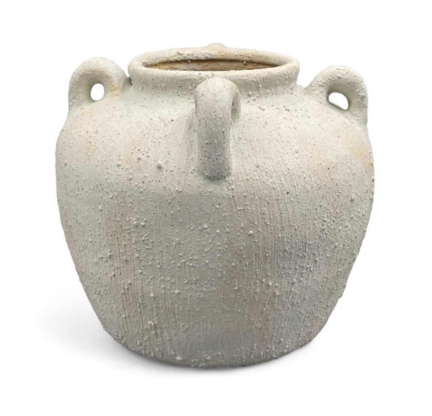 Toby Vase 19cm,  Small Ceramic with Curved Handles,  Handmade Neutral Decorative Accent for Modern or Classic Interiors