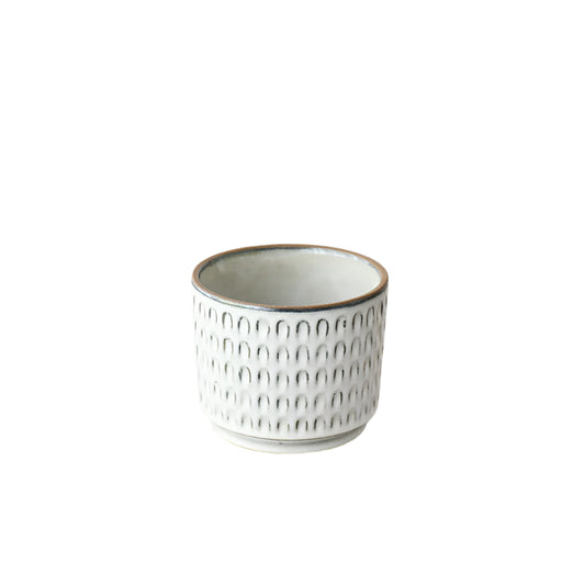 Grey Flower Pot 11cm,  Minimalist Pale Planter for Indoor or Outdoor Use,  Small Decorative Planter for Herbs, Succulents or Flowers