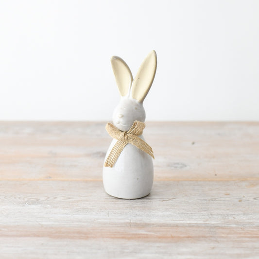Bunny Rabbit With Bow Deco, 16.5cm
