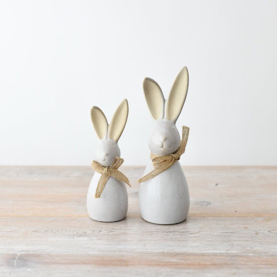 Bunny Rabbit With Bow Deco, 16.5cm