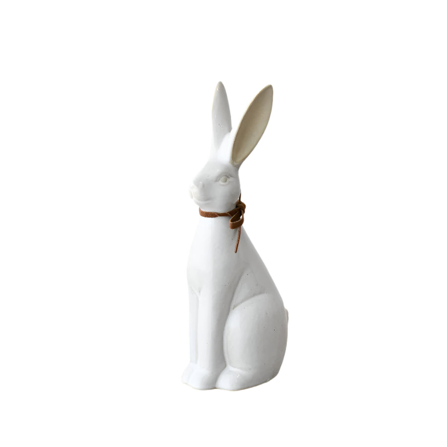 Sitting Rabbit Ornament 21.7cm – Whimsical Easter Bunny Figurine – Rustic Springtime Home Décor for Shelf, Mantel, or Table Display