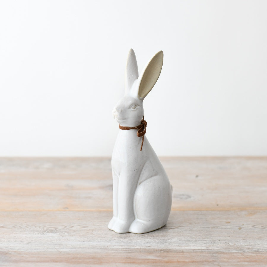 Sitting Rabbit Ornament 21.7cm – Whimsical Easter Bunny Figurine – Rustic Springtime Home Décor for Shelf, Mantel, or Table Display