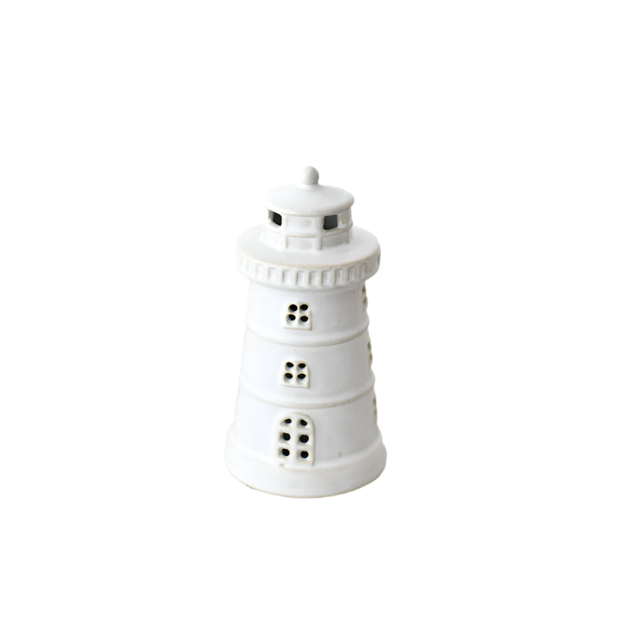 LED Lighthouse Deco, 17.5cm    – Light-Up Rustic House Ornament – Warm Spring and Easter Decoration for Tabletop or Shelf Display