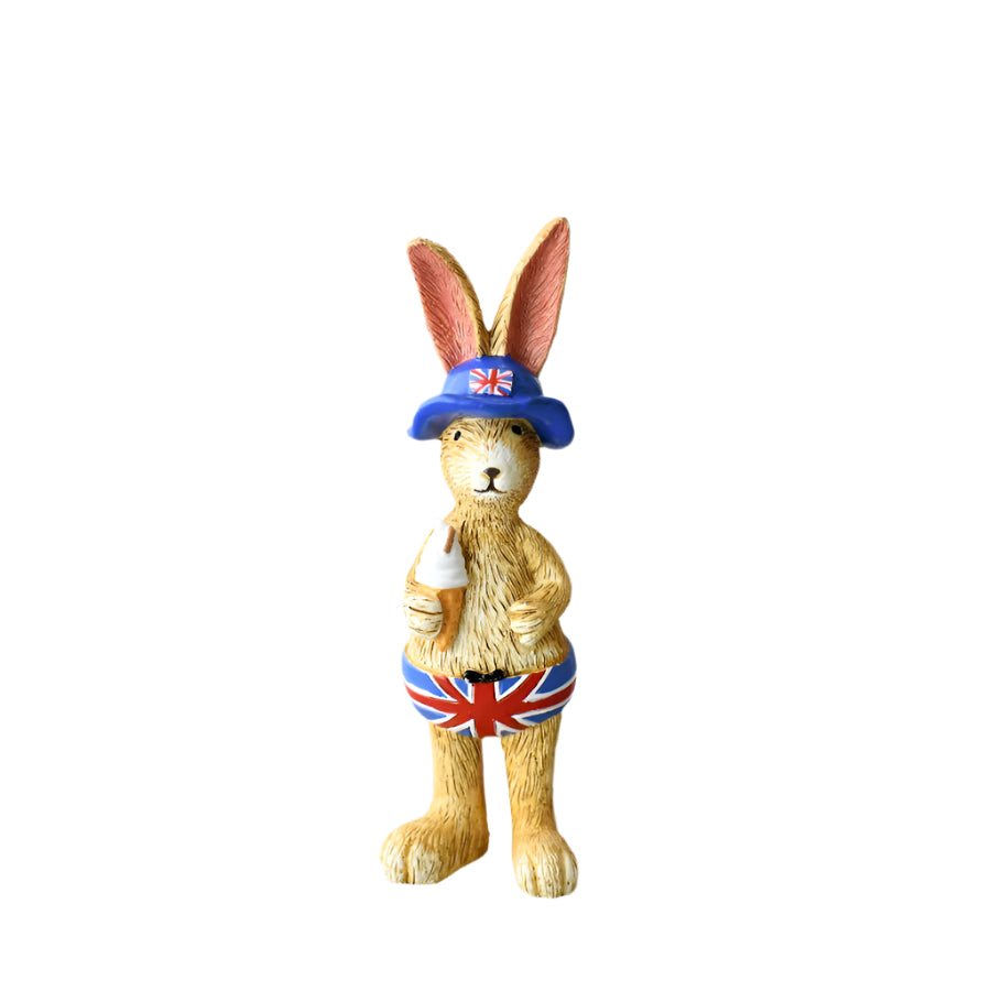 Jasper Rabbit 99' 14cm – Handcrafted Wooden Bunny Figurine – Rustic Easter Decoration for Tabletop or Shelf Display