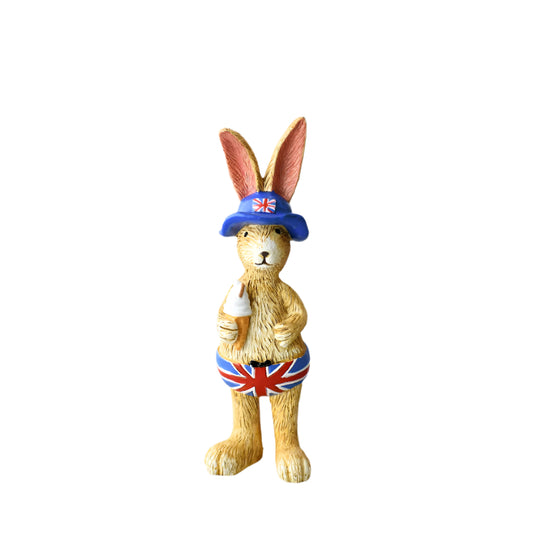 Jasper Rabbit 99' 14cm – Handcrafted Wooden Bunny Figurine – Rustic Easter Decoration for Tabletop or Shelf Display