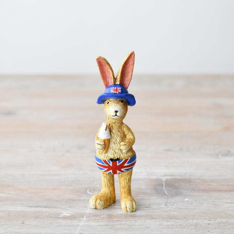 Jasper Rabbit 99' 14cm – Handcrafted Wooden Bunny Figurine – Rustic Easter Decoration for Tabletop or Shelf Display
