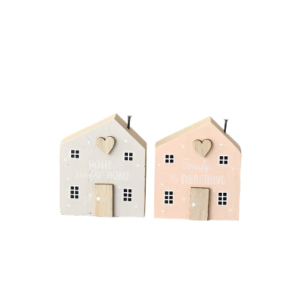 Mini Wooden House Ornament 8cm – “Home Sweet Home” Rustic Tabletop Decoration – Handcrafted Farmhouse Style Decor Accent for Shelf, Mantel or Entryway