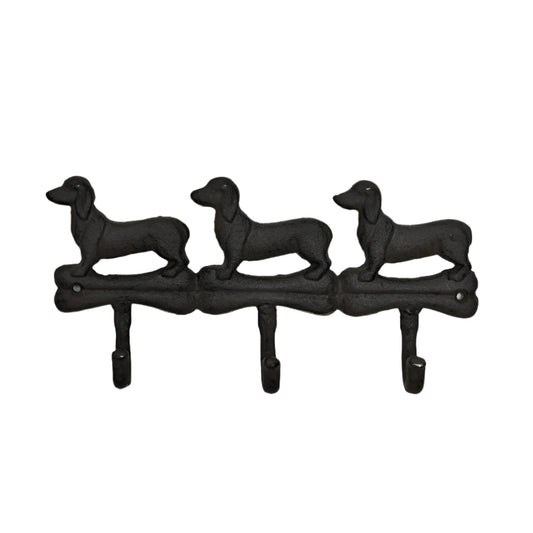 Wall Mounted Dog Tail Hooks 29cm – Rustic Hook Rack – Vintage Animal Tail Hanger for Coats, Keys or Leashes – Farmhouse Entryway or Mudroom Decor