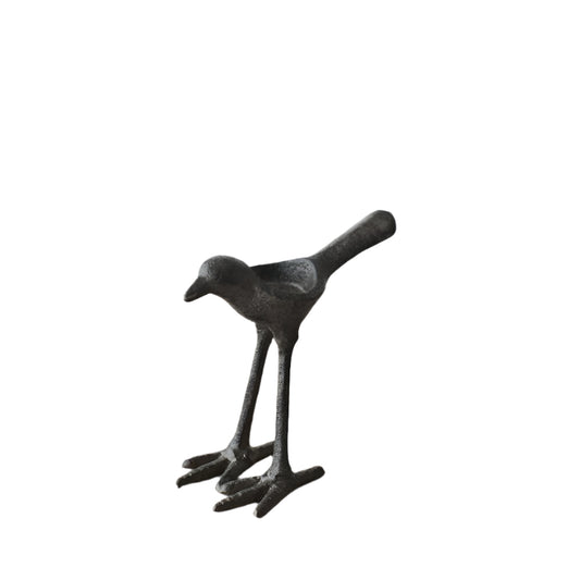 Cast Iron Bird Ornament 14.5cm – Rustic Cast Iron Figurine – Vintage Farmhouse Animal Sculpture for Shelf, Mantel or Garden Display – Antique Style Home Accent