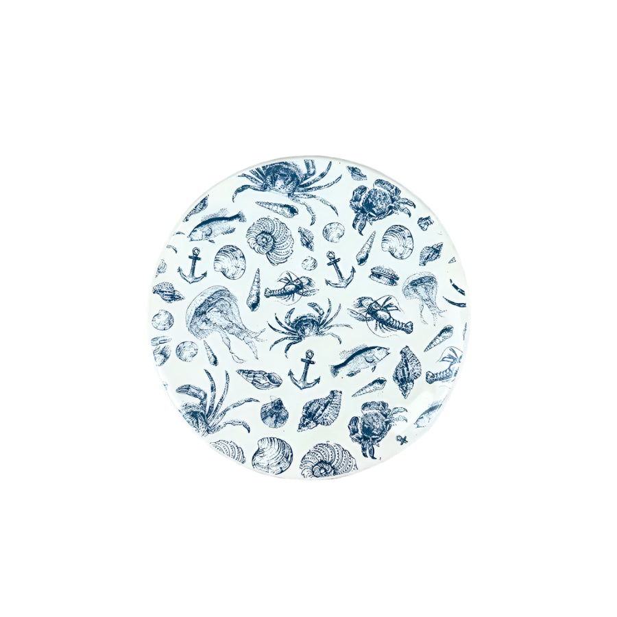Sealife Coaster 10cm – Coastal Ocean Themed Ceramic Coaster – Decorative Nautical Drink Mat for Coffee Tables, Kitchens, and Beach House Décor – Sea Life Gift Idea