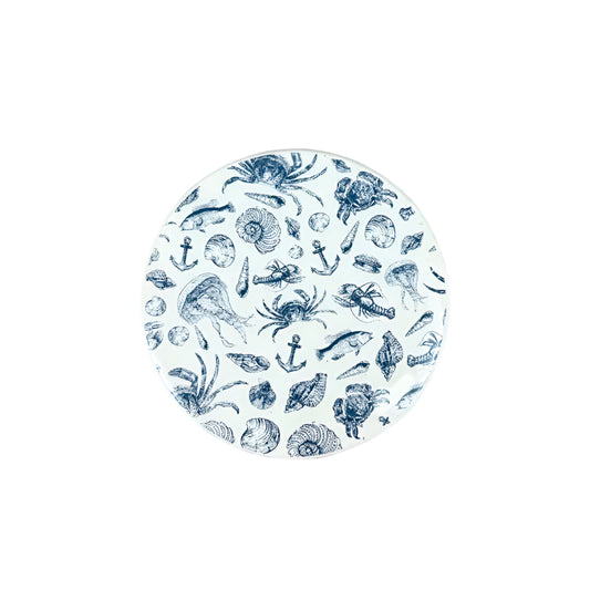 Sealife Coaster 10cm – Coastal Ocean Themed Ceramic Coaster – Decorative Nautical Drink Mat for Coffee Tables, Kitchens, and Beach House Décor – Sea Life Gift Idea