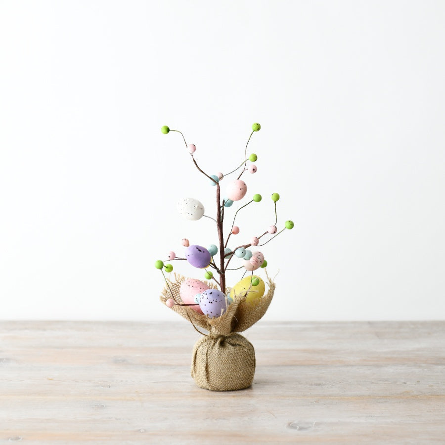 Pastel Easter Egg Tree Decoration 33cm, Festive Spring Centerpiece