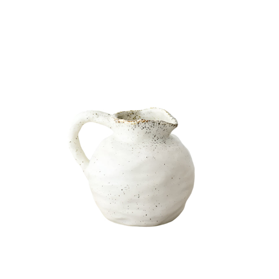 SM Beba Jug, 18.5cm – Rustic Ceramic Water Pitcher – Decorative Farmhouse Vase for Flowers – Vintage Style Home Decor for Kitchen, Dining Room, or Hallway