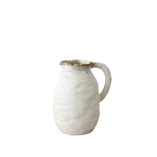 Beba Jug Large 20.5cm – Rustic Ceramic Water Pitcher – Decorative Farmhouse Vase for Flowers – Vintage Style Home Decor for Kitchen, Dining Room, or Hallway
