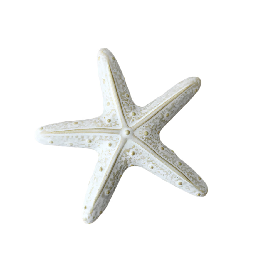 Porcelain Starfish 10cm – Coastal Decorative Ornament for Beach House Décor – White Ceramic Starfish Figurine for Bathroom, Living Room, or Nautical-Themed Display