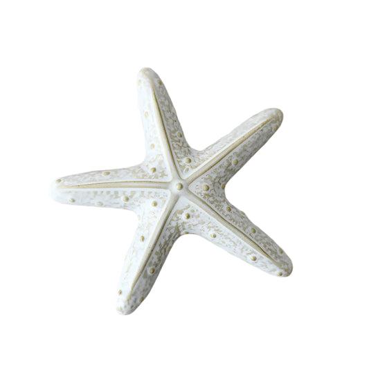 Porcelain Starfish 10cm – Coastal Decorative Ornament for Beach House Décor – White Ceramic Starfish Figurine for Bathroom, Living Room, or Nautical-Themed Display