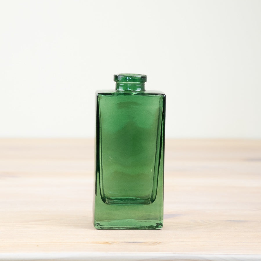 Tall GreencGlass Bud Vase 12cm – Clear Mini for Single Stem Flowers – Elegant Home Décor Accent for Shelf, Dining Table or Wedding Centerpieces – Slim Transparent