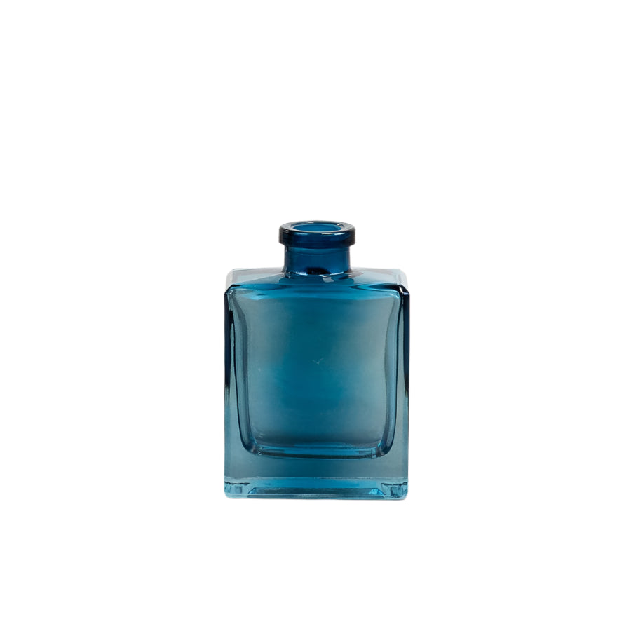 Blue Glass Vase 10.5cm – Small Light Blue Decorative Bud Vase – Compact Minimalist Glass Bottle for Shelves, Mantels, or Tabletop Display – Home Décor Accent