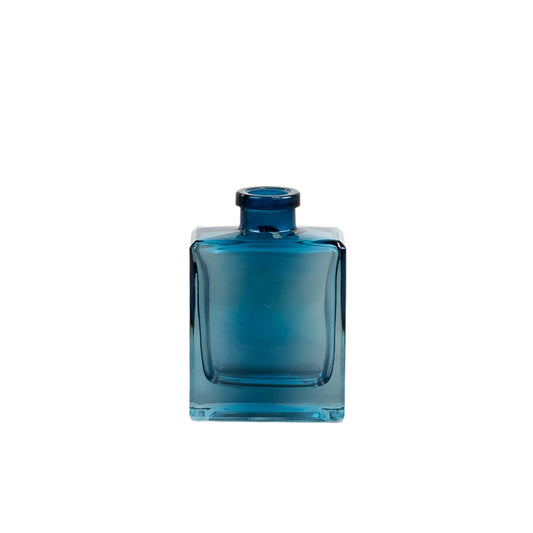 Blue Glass Vase 10.5cm – Small Light Blue Decorative Bud Vase – Compact Minimalist Glass Bottle for Shelves, Mantels, or Tabletop Display – Home Décor Accent
