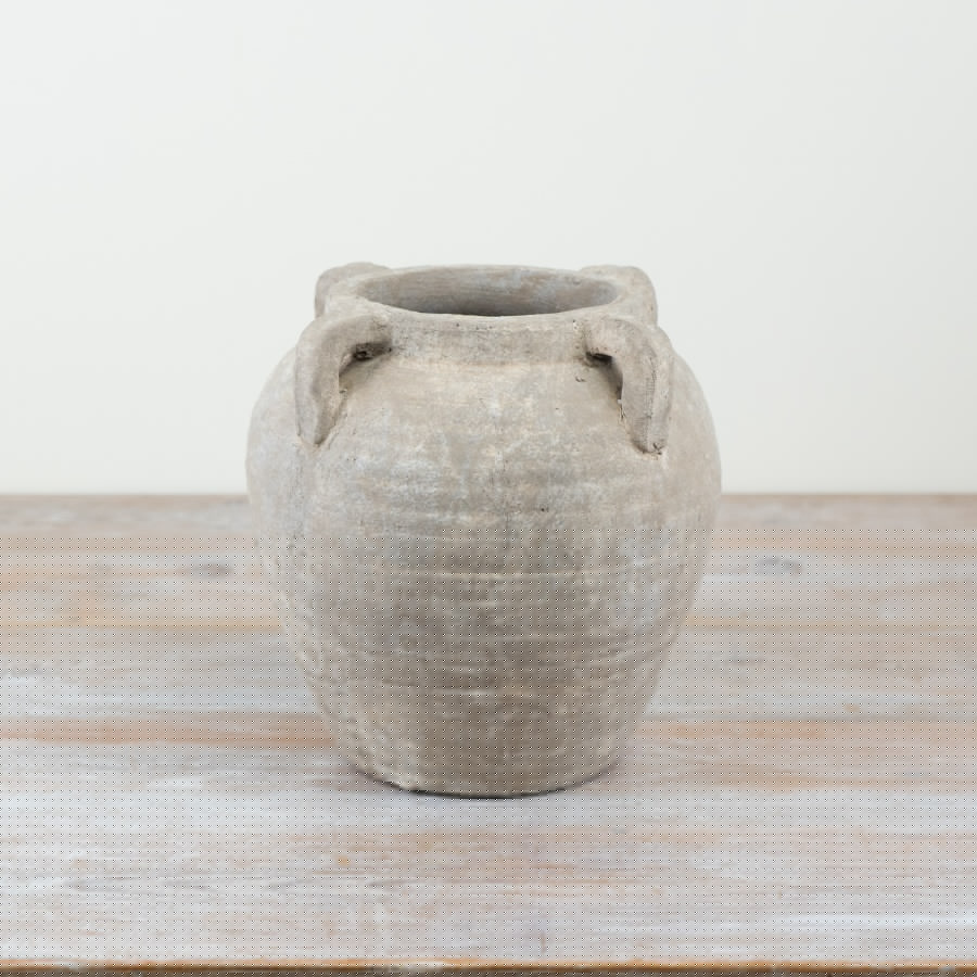 Stone Effect Vase 21.5cm – Rustic Textured Ceramic Medora Vase for Dried Flowers or Decor – Neutral Natural-Look Home Accent for Shelf, Console or Side Table