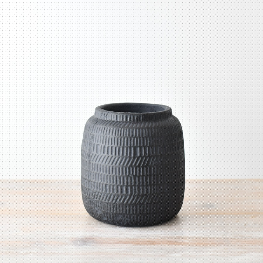 Kamiko Ceramic Vase 21cm – Tapered Neutral Matte Flower Vase for Dried or Fresh Arrangements – Elegant Decorative Accent for Shelf, Mantel or Console Table
