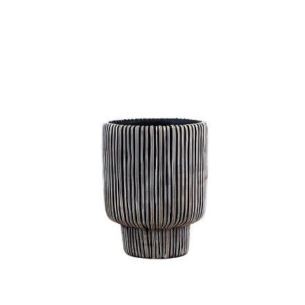 Yana Vase Planter 18cm – Neutral Ceramic Planter for Plants or Décor – Elegant Minimalist Flower Pot for Scandinavian or Contemporary Interiors – Decorative Accent for Shelf, Windowsill, or Desk