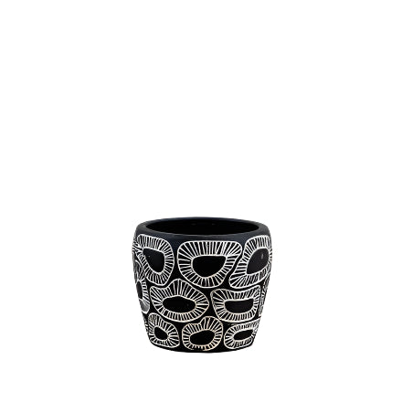 Jalia Planter Medium 11.5cm – Textured Ceramic Planter for Indoor Plants or Décor – Neutral Glazed Flower Pot for Minimalist or Rustic Interiors – Decorative Pot for Shelf, Tabletop, or Windowsill