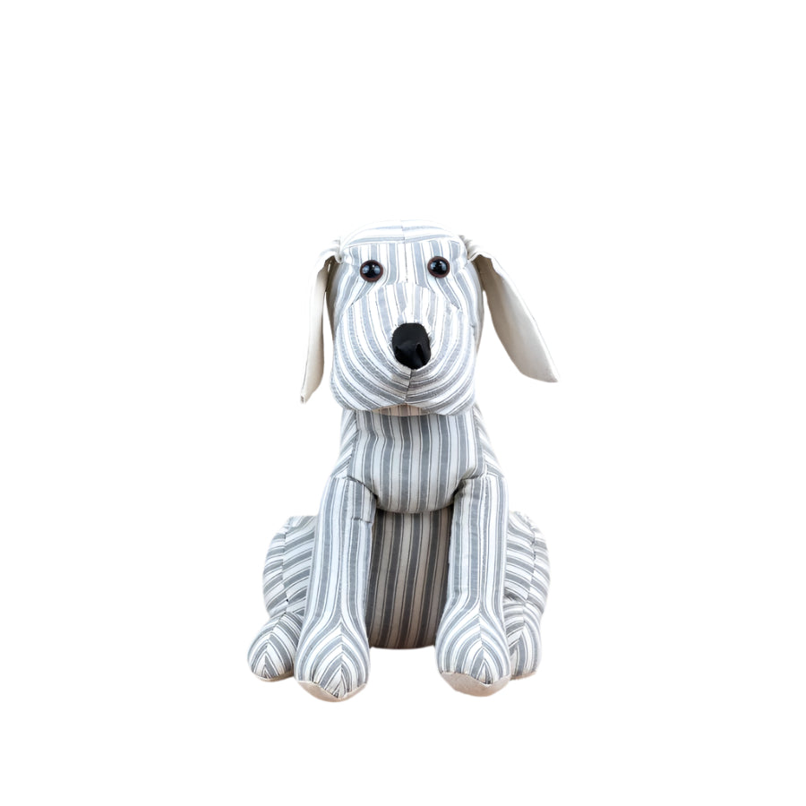 Striped Dog Door Stop – 26cm Weighted Fabric Doorstop – Cute Dog Design with Floppy Ears – Soft Striped Material – Ideal for Hallways, Nurseries & Pet Lovers