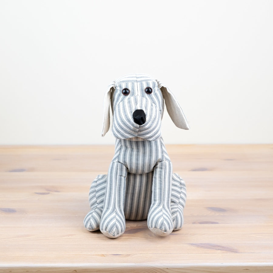 Striped Dog Door Stop – 26cm Weighted Fabric Doorstop – Cute Dog Design with Floppy Ears – Soft Striped Material – Ideal for Hallways, Nurseries & Pet Lovers