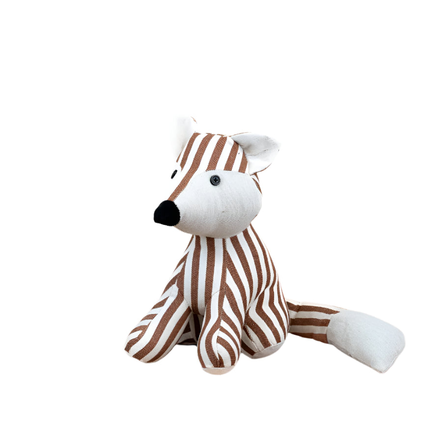 Striped Fox Door Stop – 26cm Weighted Fabric Doorstop – Whimsical Fox Design – Ideal for Rustic, Woodland Interiors – Perfect Gift for Animal & Nature Lovers
