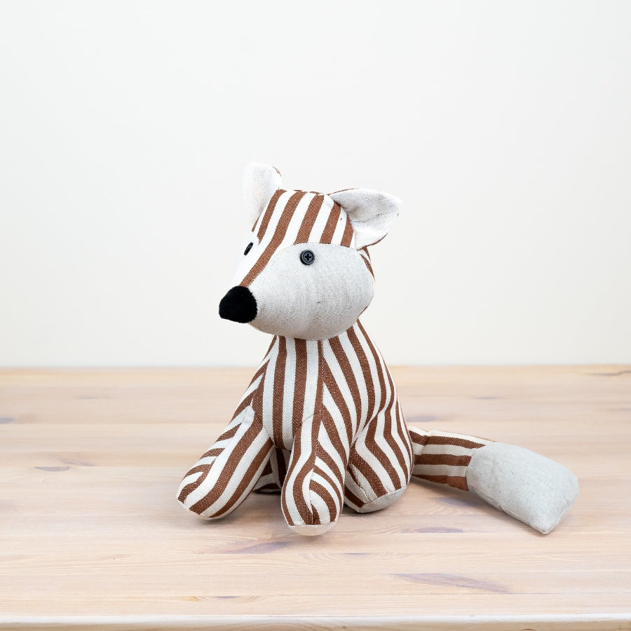 Striped Fox Door Stop – 26cm Weighted Fabric Doorstop – Whimsical Fox Design – Ideal for Rustic, Woodland Interiors – Perfect Gift for Animal & Nature Lovers
