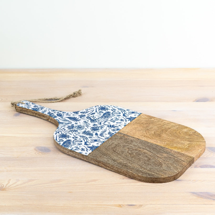 Wood Chopping Board with Engraved Blue Hare – 50cm – Durable, Versatile & Stylish – Ideal for Prep or Serving – A Rustic Touch for Nature-Loving Kitchens
